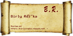 Birly Réka névjegykártya